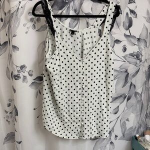 torrid Black Polka Dot Button-Front Camisole on White